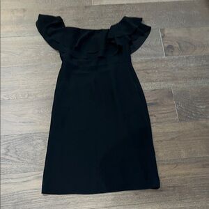 Elegant Banana Republic Black Off-Shoulder Crepe Dress - Mid-calf length